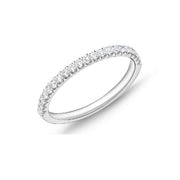 MEMOIRE 18K White Gold Odessa Half Eternity Diamond Anniversary Or Wedding Band
